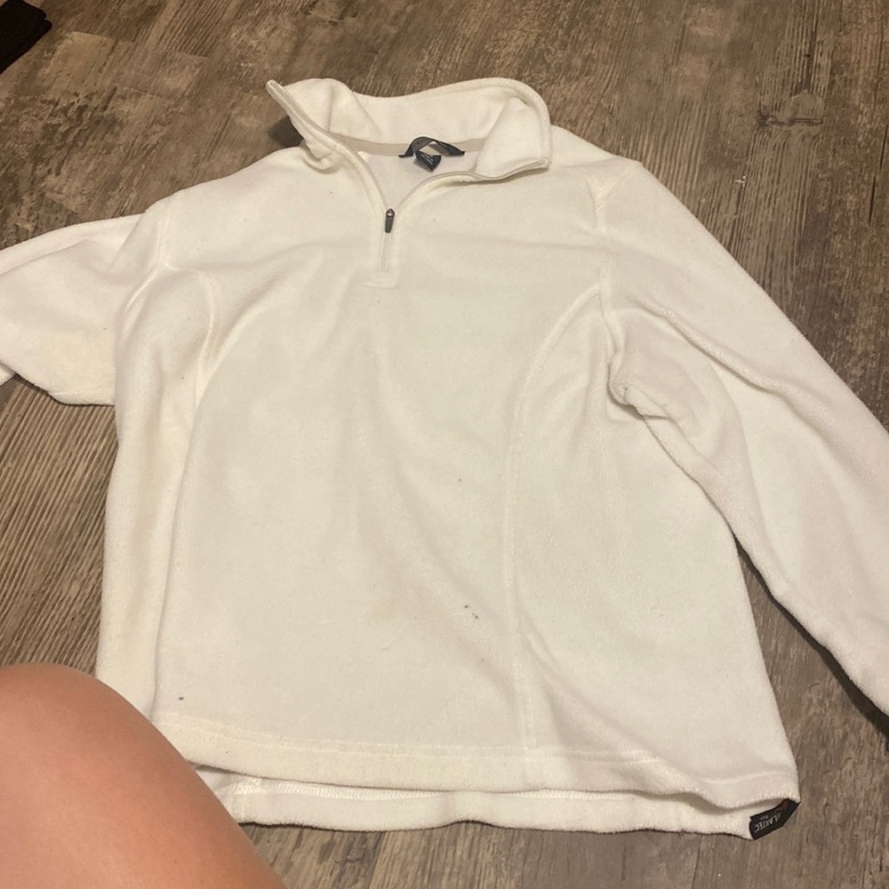 white half zip up pull over never worn size small